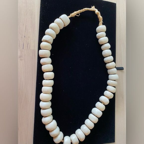 Artisan Vintage Handmade Clay Bead Necklace - Picture 1 of 7